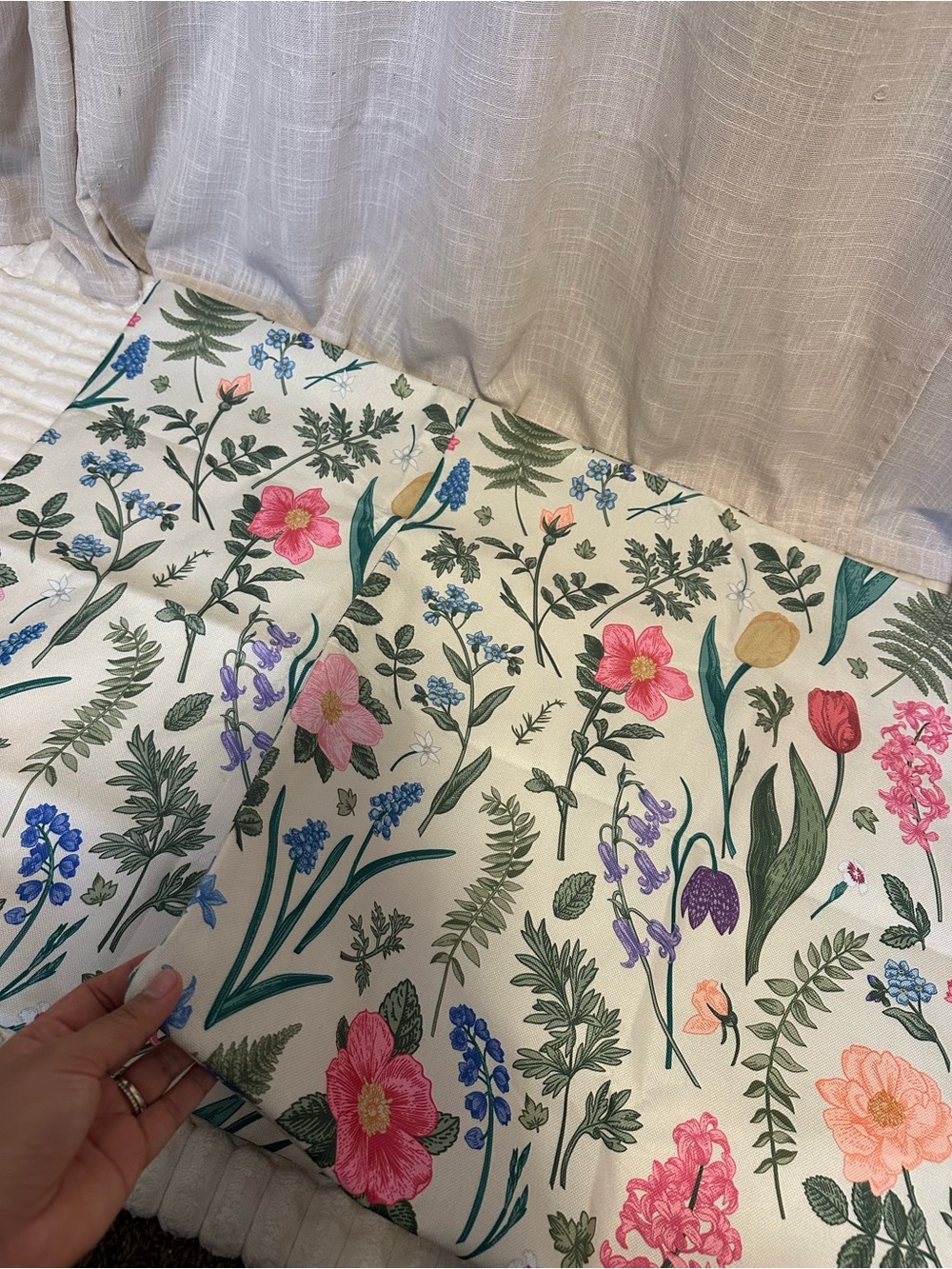 Spring Floral Pillow Covers 24x24 Inch - Picture 4 of 6